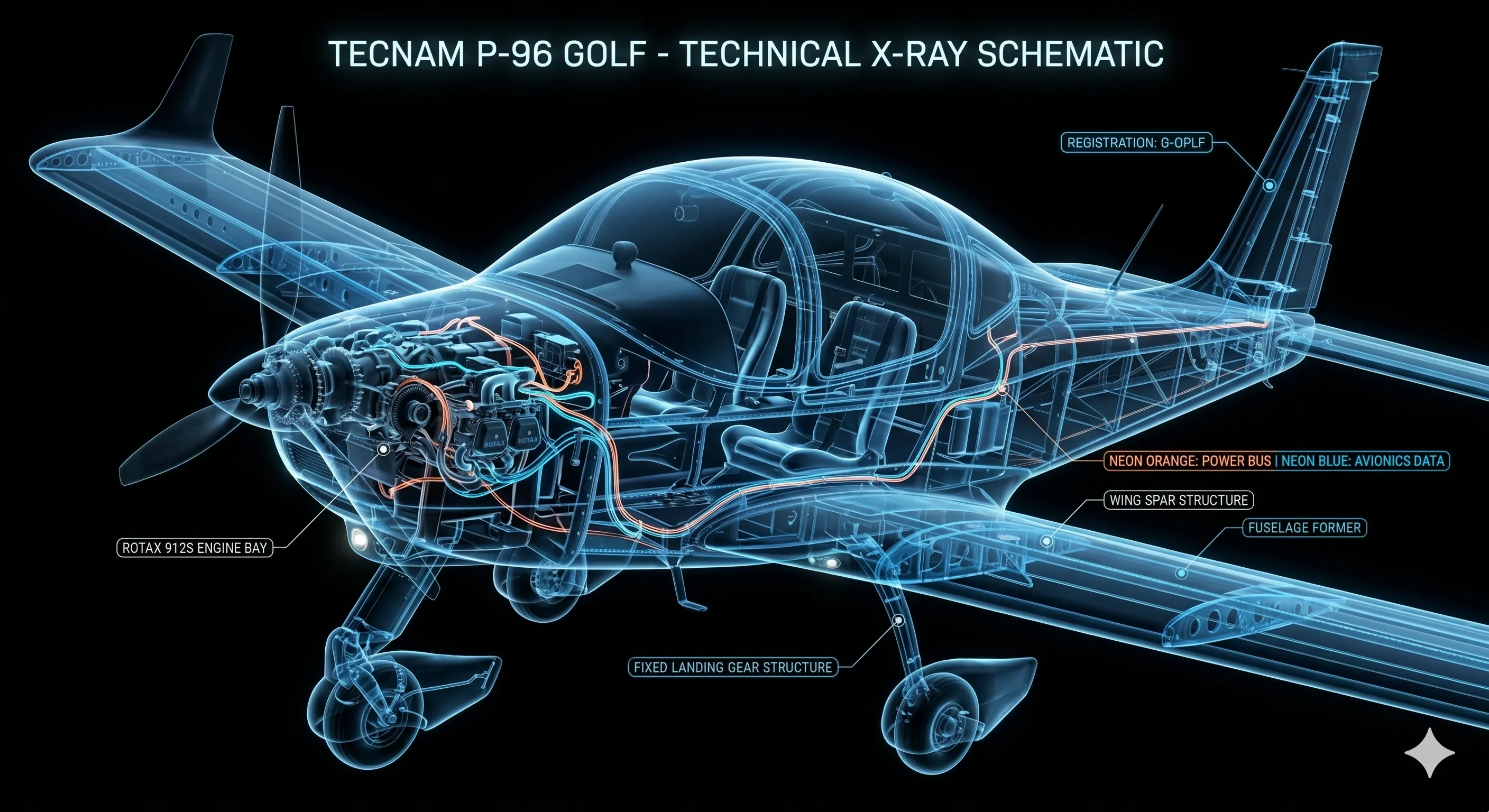 Componenti interni del Tecnam P-96